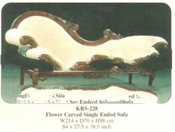 Flower carved single ended sofa