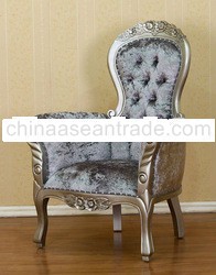 n Furniture - Silver Leaf Grandfather Chair in Purple