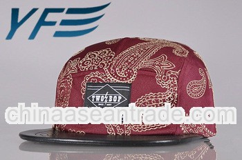 new paisley 100% cotton head 5-panel cap