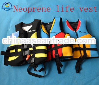 new style neoprene life vest with black belt and buckle