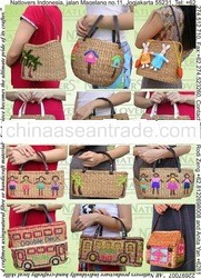 Handmade Embroidery Handbag-Waterhyacinth Bags