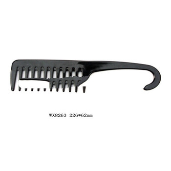 ningbo manufacturer plastic wide tooth shower comb with hook