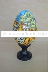 Wooden Duck Egg With "Tiger"