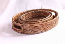 Oval Tray with cutout handles