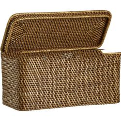 RLB - 13001 - Rattan storage - Rattan Lidded Rectangular Tote