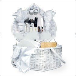 Bamboo Wedding Heart Picnic Basket
