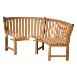 Teak Patio Furniture - Curved Bench no Arm