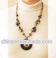 Borneo necklaces, nature agate stones. KA-1-02