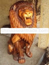 High Quality Modern Lion Decorative Wooden Carving