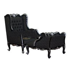 March Carved Sofa with Foot Stool Upholstered