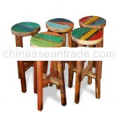 STOOL MADE OF OLD BOAT WOOD BWS03