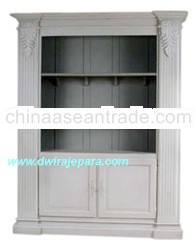 French Furniture Open Pillar Bookcase 2 Doors - French Provincial Bookcase