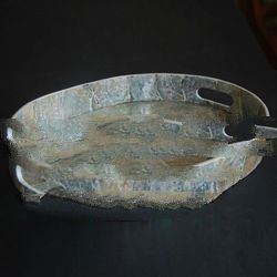 trey made from big river abalone shell mosaic glass art