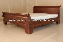  Furniture-Louis Philippe Sleigh Bed Low Footboard