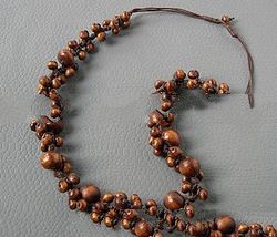 Clustered Wooden Beads Necklace