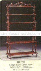 Large Rack Open Back Mahogany Indoor Furniture.