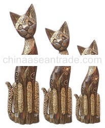 Sitting Cat Wood Carving Set