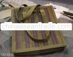 Haversack shopping bag papyrus cotton tinted 100% handmade