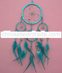 Sparkling plastic dreamcatcher w.glass beads & cowrie shell accent