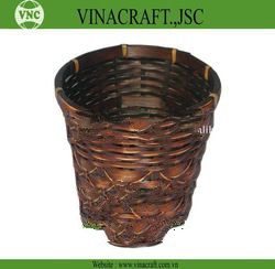 Bamboo waste basket set of two