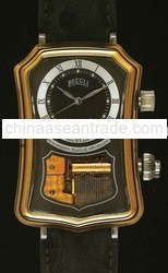 Boegli Swiss Musical Watch "classique" With Gold Bezel