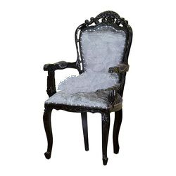 Black Painted Dining Chair with Arms