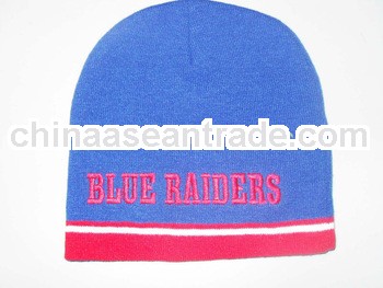 perfect BLUE RAIDERS winter warm and soft knitted beanie hat with embroidery