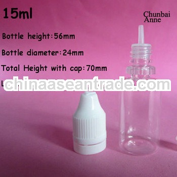 pet 15ml plastic eye dropper bottle triangle blind mark childproof tamper cap