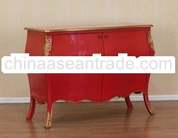 French Painted Furniture - Chinese Red Commode