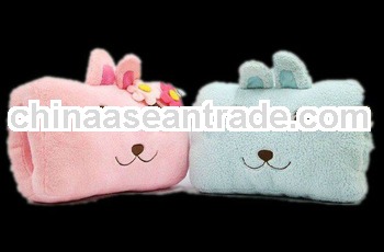 pink plush rabbit head hand warmmer