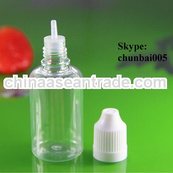 plastic dropper bottle 30ml with childproof cap with long thin tip