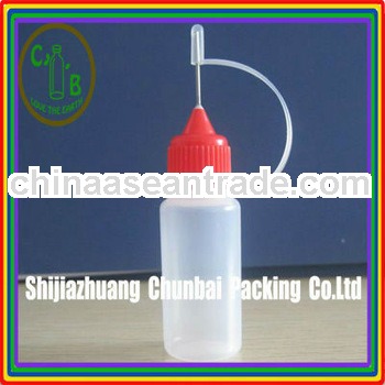 plastic squeeze bottle with steel needle tip 10ml