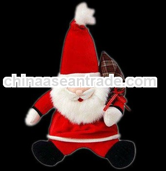 plush toy with cloth santa claus