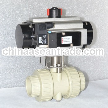 pph double union plastic pneumatic ball valve