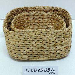 Home storage baskets made in Vietnam - Set of water hyacinth storage baskets - Woven natural fibers