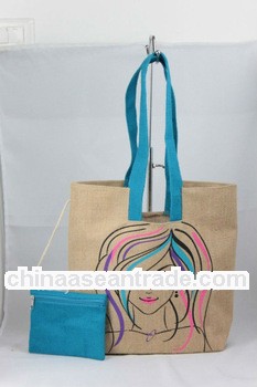 pretty jute bag with handles