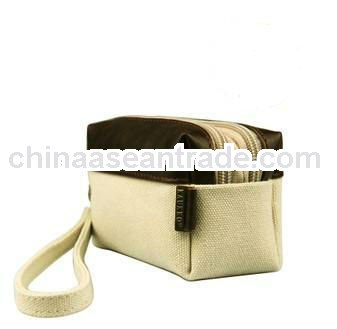 promotional fashion canvas cosmetic bag with handle