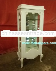 French Livingroom Showcase Cabinet 1 Glass Door - Painted White Furniture 