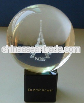 pure crystal ball with laser towerfor home decorations(R-0666