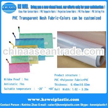 pvc coated polyester mesh fabric for file pocket