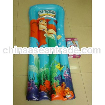 pvc inflatable beach air mattress with 4 c printting