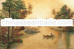 Gems painting made by real gems and jade form 