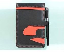 Leather Pocket Notebook With Calculator & Pen