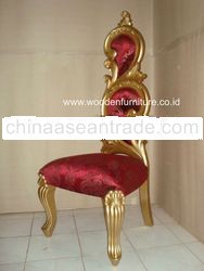 Golden Side Chair French Style Dining Chair Wooden Antique Reproduction Chair Italian Classic Europe