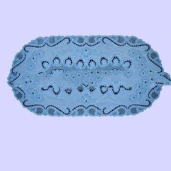 43 x 86 cm Oval Light Blue Table Cloth