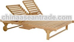 Double Teak Sun Lounger