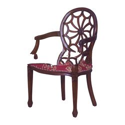 Mahogany Spider Carved Arms Dining Chair