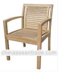  Outdoor Furniture Stacking Teak Wood Arm Chair