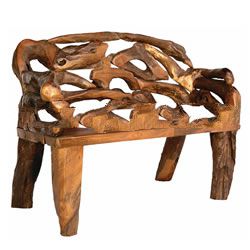 TEAK ROOT BENCH FURNITURE TRBN19