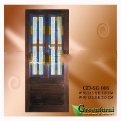 Wooden Door Stained Glass